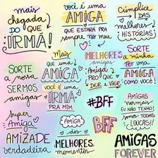 Kit Arquivos Lettering Frases Amizade Amiga Dia Do Amigo Png