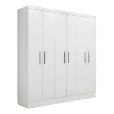 Guarda-roupa Maxel Paris 6p Cor Branco De Mdf Com 6 Portas De Dobradiças