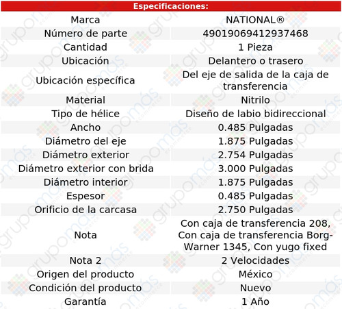 Retn Caja Transferencia Del/tras National F-250 80 A 90 Foto 3