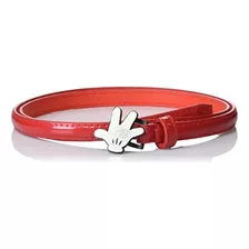 Cinturón De Charol Vegano Rojo Con Hebilla Para Mujer Disney