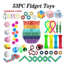 Conjunto De Brinquedos Pop It Sensory Fidget, 53 Peças, Aliv