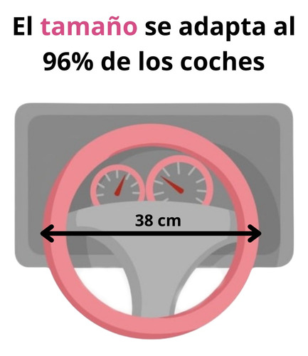 Kit Funda Cubre Volante De Felpa Accesorio Rosa Auto Mujer Foto 5