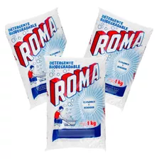 3 Pack Detergente En Polvo Roma Multiusos 1kg