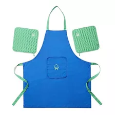 Delantal Benetton Con 2 Agarraderas Color Azul