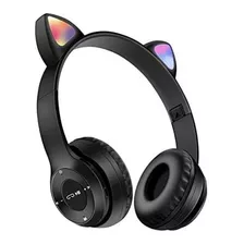 Auricular Inalámbrico Bluetooth Oreja Gato Cat Ear Color Negro