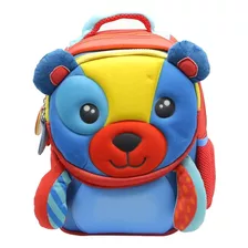 Mochila Escolar Funny Land Osito Teddy Sweet Color Rojo Diseño De La Tela Liso