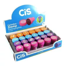 Carimbo Cis Stamp Pedagógico Caixa C/ 24 Cor Do Exterior Coloridos