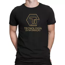 Camiseta Faculdade T.i,masculina,100% Algodão,básica,top