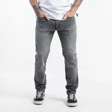 Jeans Corte Regular Con Bigote De Hombre