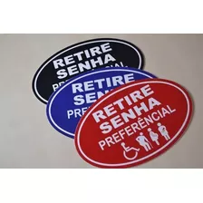 13 Placas Retire Senhas Preferencial E Normal Cor Variada