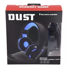 Headset Dust X22 Gamer Azul Conector P2 Led Lw003 Cabo 1,8m