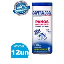 Caixa 12 Potes Panos Umedecidos Bacfree Coperalcool 70° Nfe