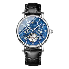 Reloj Tevise T867d, Cuerda Automática Moon Phase Leather