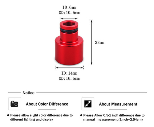 Adaptador De Inyector Combustible Rojo Para Honda Civic B16 Foto 2