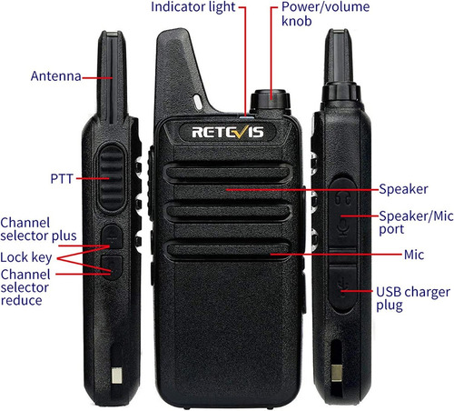 Walkie Talkies Retevis Rt22 Incluye 4 Equipos Foto 4