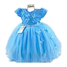 Vestido Azul Tamanho 1 2 3 Menina Bonita