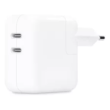 Cargador 35w 2 Puertos Usbc Para iPhone iPad Pro Macbook Air Color Blanco