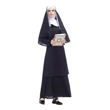 Vestido De Freira Feminino Halloween Cosplay Black Priest