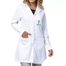 Jaleco Medicina Veterinária Bordado Gabardine Feminino +nome