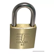  Cadeado Grande Latão 2 Chaves 3f 45mm Para Portão Segurança Cor Dourado