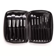 Set 12 Brochas Y Pinceles + Brochero # Crueltyfree Regina Color Negro