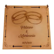 Caixa Mdf Personalizada P/ Casamento Luxo 20x20x05 C/ 10uni