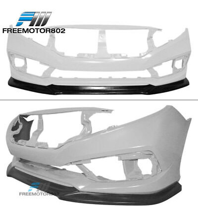 Fits 19-21 Honda Civic Gt Style Pu Front Bumper Lip Spli Zzg Foto 4