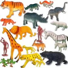 Brinquedo Animais Selvagens Wild Animal 16 Pç Plastico Vinil