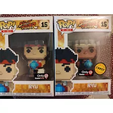 Funko Pop Ryu Chase #15 8 Bit Street Fighter Exclusive Combo