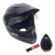 Capacete Moto Motocross Fechado Com Viseira Ebf Motard Solid