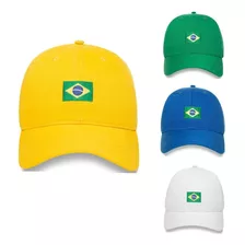 Boné Brasil Bandeira Seleção Bordado Aba Curva Dad Hat