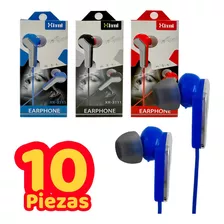 10 Pz Audífonos Manos Libres Alámbrico 3.5mm Estereo Sport