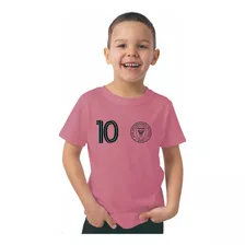 Remera Rosa Messi 10 Inter Miami Personalizada Nombre Niño 