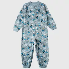 Pijama Macacão Infantil Menino Tip Top Sem Pé Linha Kids