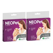 Antipulgas Kit 2un Neopet Gatos Até 8kg 0,32ml Ouro Fino