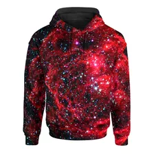 Sudadera Deportiva Sublimada Full Rojo Y Negro Estrellas