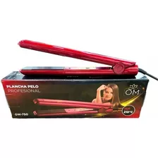 Plancha De Pelo Alisador De Cabello Profesional Om Fina Color Rojo