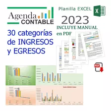 Agenda Contable 2023 Planilla Excel Categoría Personalizable