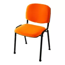 Silla De Escritorio Rastasabalero Sillas Sapt Naranja Con Tapizado De Cuero Sintético X 3 Unidades