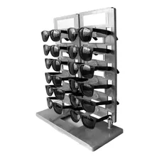 Expositor Torre Para 12 Óculos Com Espelhos Ep12 Prata