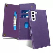 Funda Para Samsung Galaxy S21 / Violeta Con Tarjetero