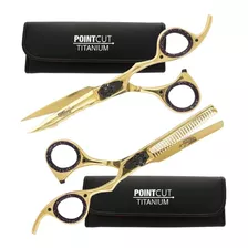 Kit Tijeras Microdentada + Pulir Pointcut Titanio Gold 6