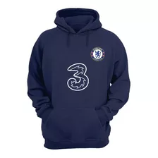 Blusa Moletom Canguru Time Futebol Europeu Chelsea Infantil