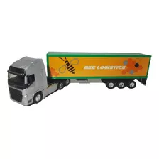 Miniatura Carreta Volvo Prata Fh 500 Bau 1/64