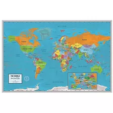 Póster Del Mapa Mundial Laminado Estudiantes | Versió...