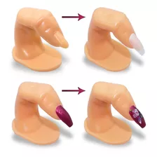 Dedo Postiço Treinamento Manicure Unhas Gel Acrigel Fibra