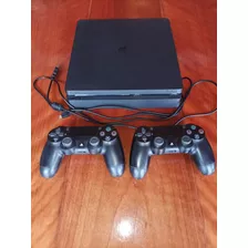 Consola Ps4 Sony Slim 500gb Sus Cables + 2 Mandos Y Cargador