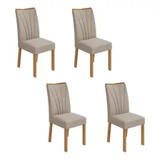 Conjunto 4 Cadeiras Estofadas Apogeu Móveis Lopas Fb
