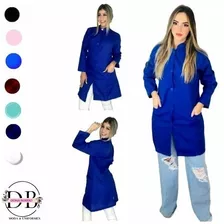 Jaleco Oxford Manga Cuidadora Uniforme Profissional 40