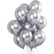 50 Globos Chrome 12 Pulgadas Cromados Metalicos Plata